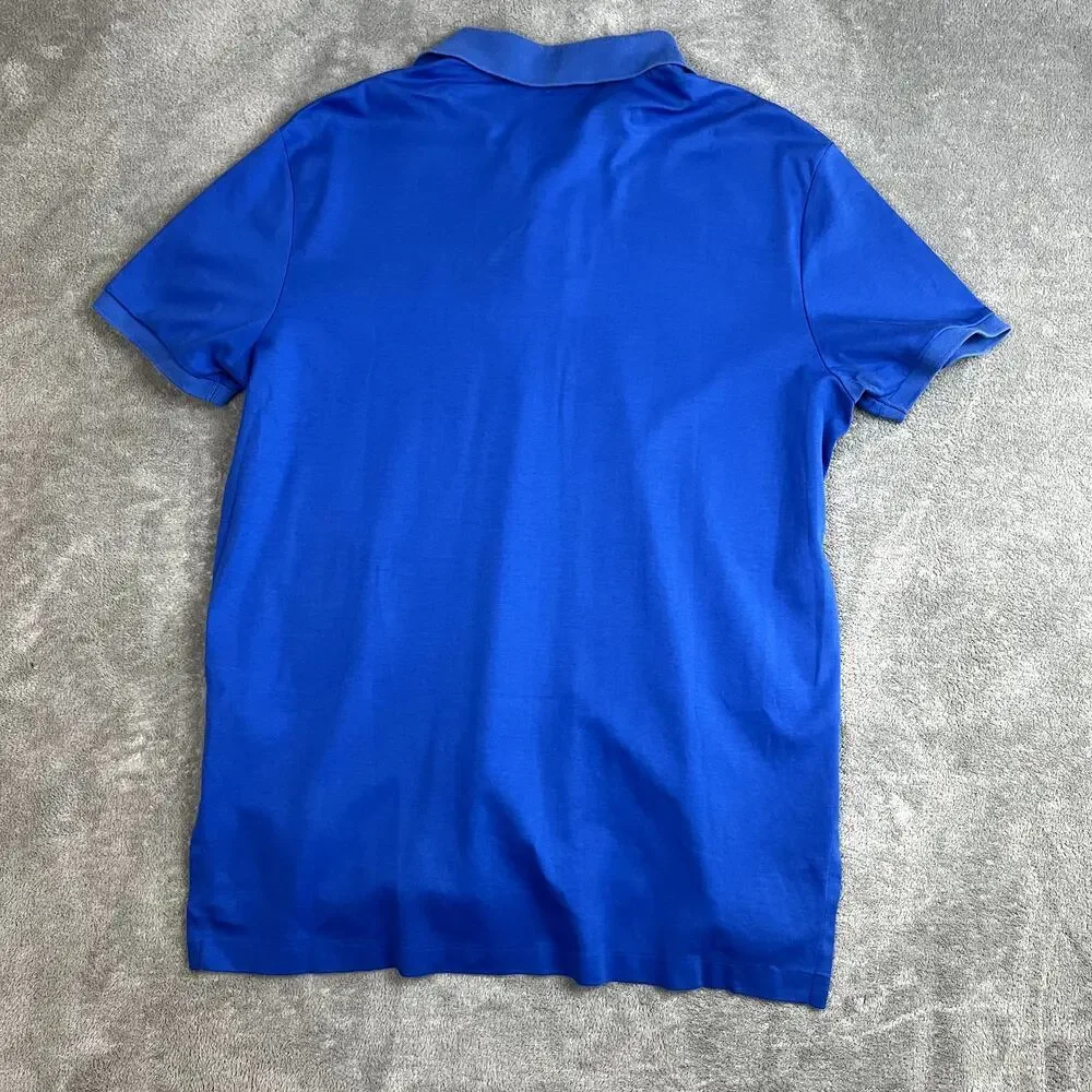 Polo Ralph Lauren Polo Shirt Mens L Blue Flesh Pony Pima‎ Cotton Golf Classic